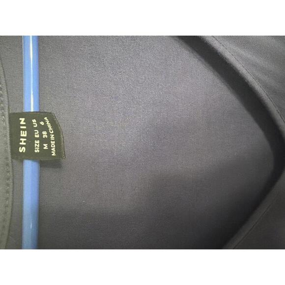 SHEIN Navy Blue Tiered V-Neck Midi Dress Size M - Picture 2 of 3